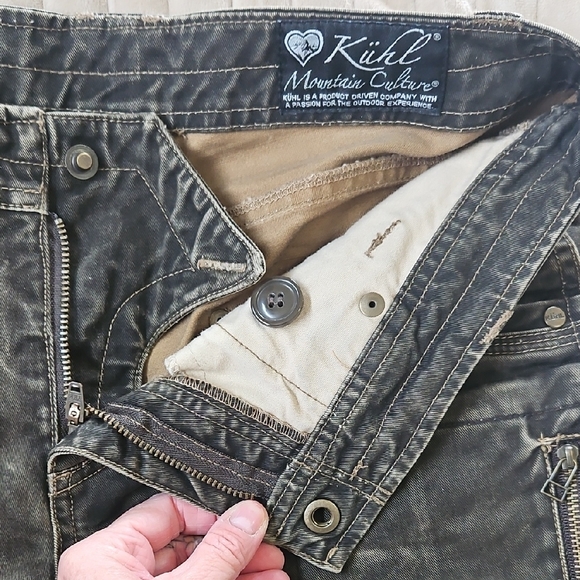 Kuhl Charcoal Distresed Jeans Sz 6 - Picture 3 of 9